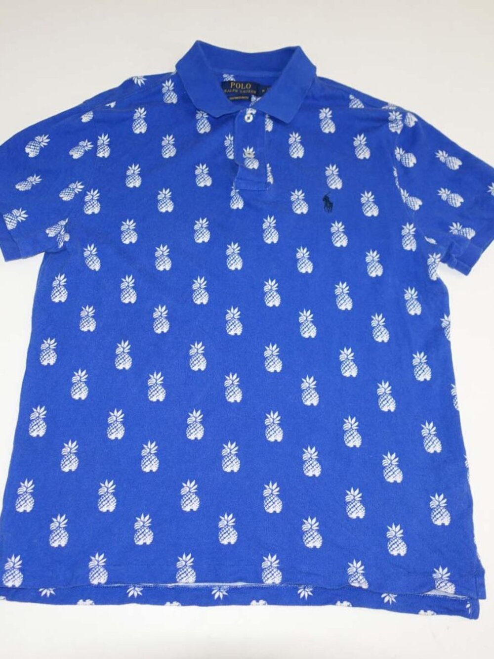 Polo Ralph Lauren Men's Custom Fit Polo Shirt Medium Short Sleeves Pineapple M